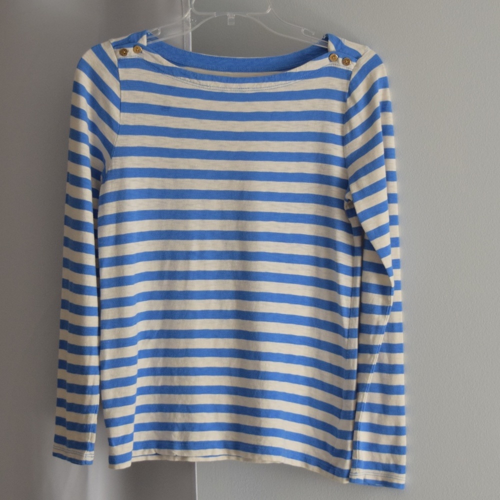 J.Crew Women's Stiped Painter's Tee with Buttons